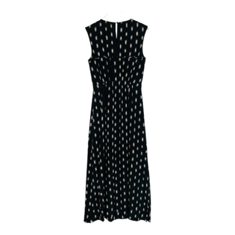 Madewell’s Ikat Brushed Silk Maxi Dress Sleeveless Black/Cream Size 6 - Picture 4 of 10